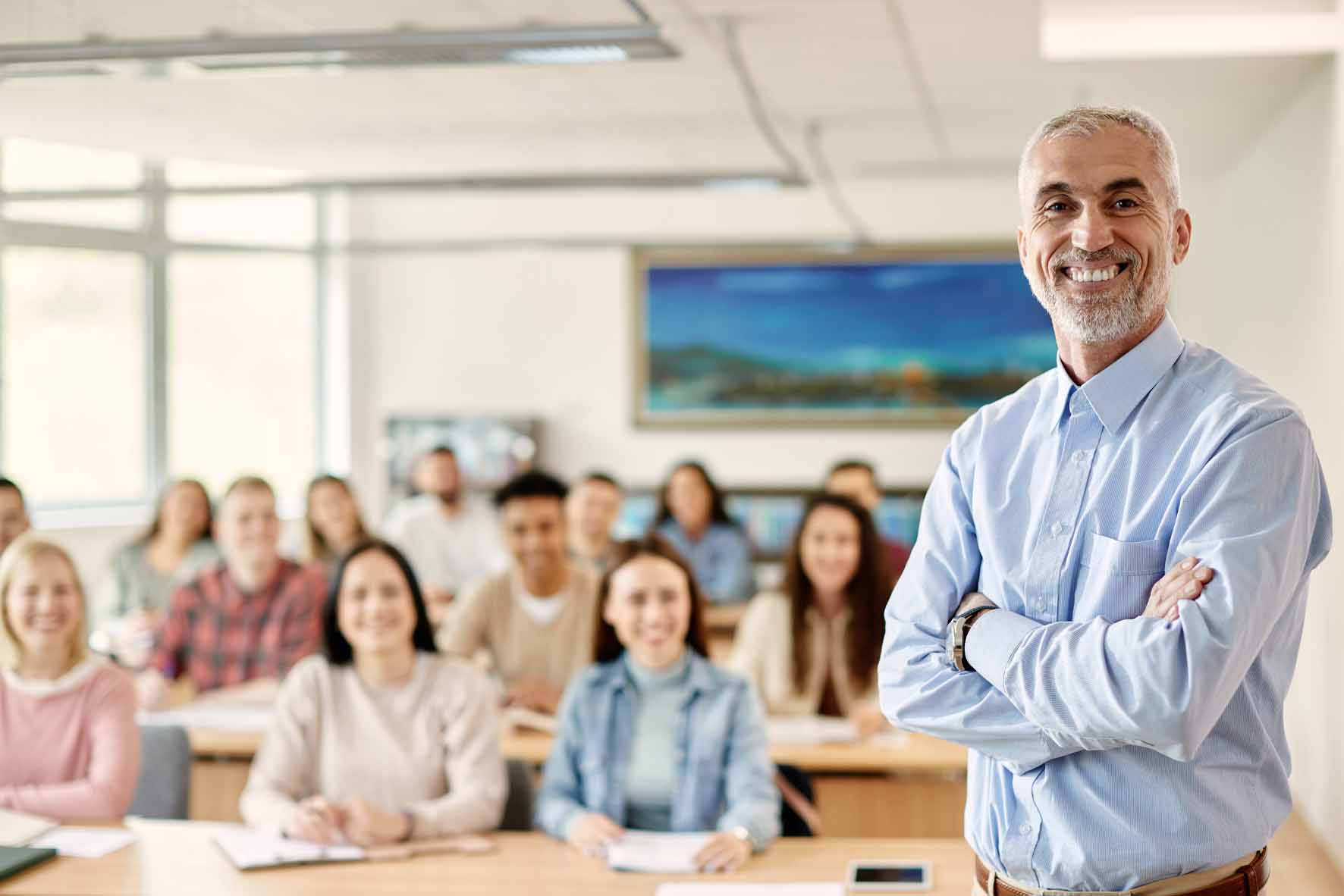 Teacher and students