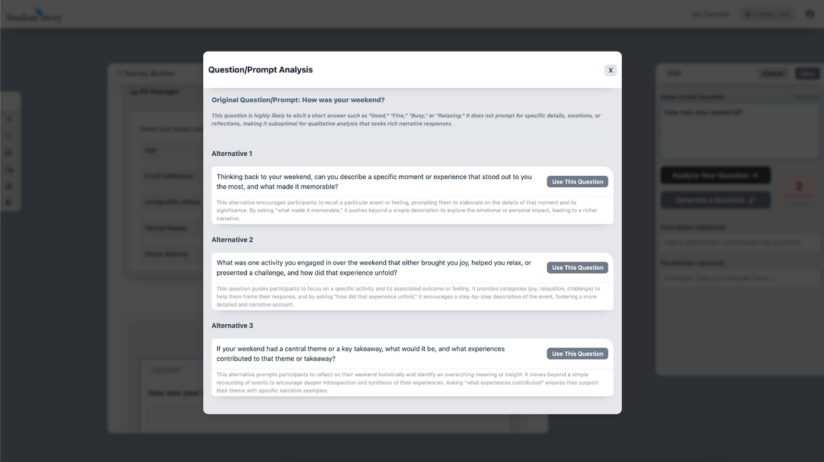 Qualitative Question / Prompt Generator