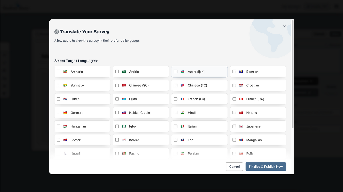 Translate Survey  - Localize